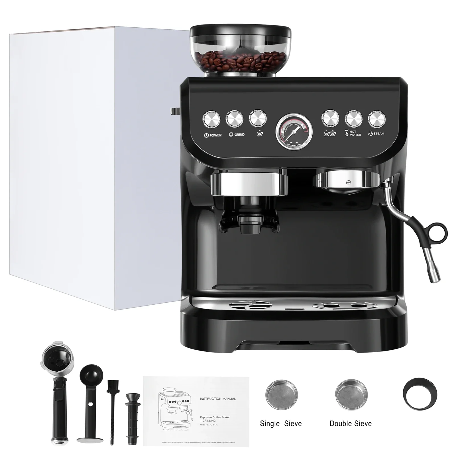 Multifunctional Automatic 19 Bar Professional Espresso Jespresso Machine with Milk Foamer