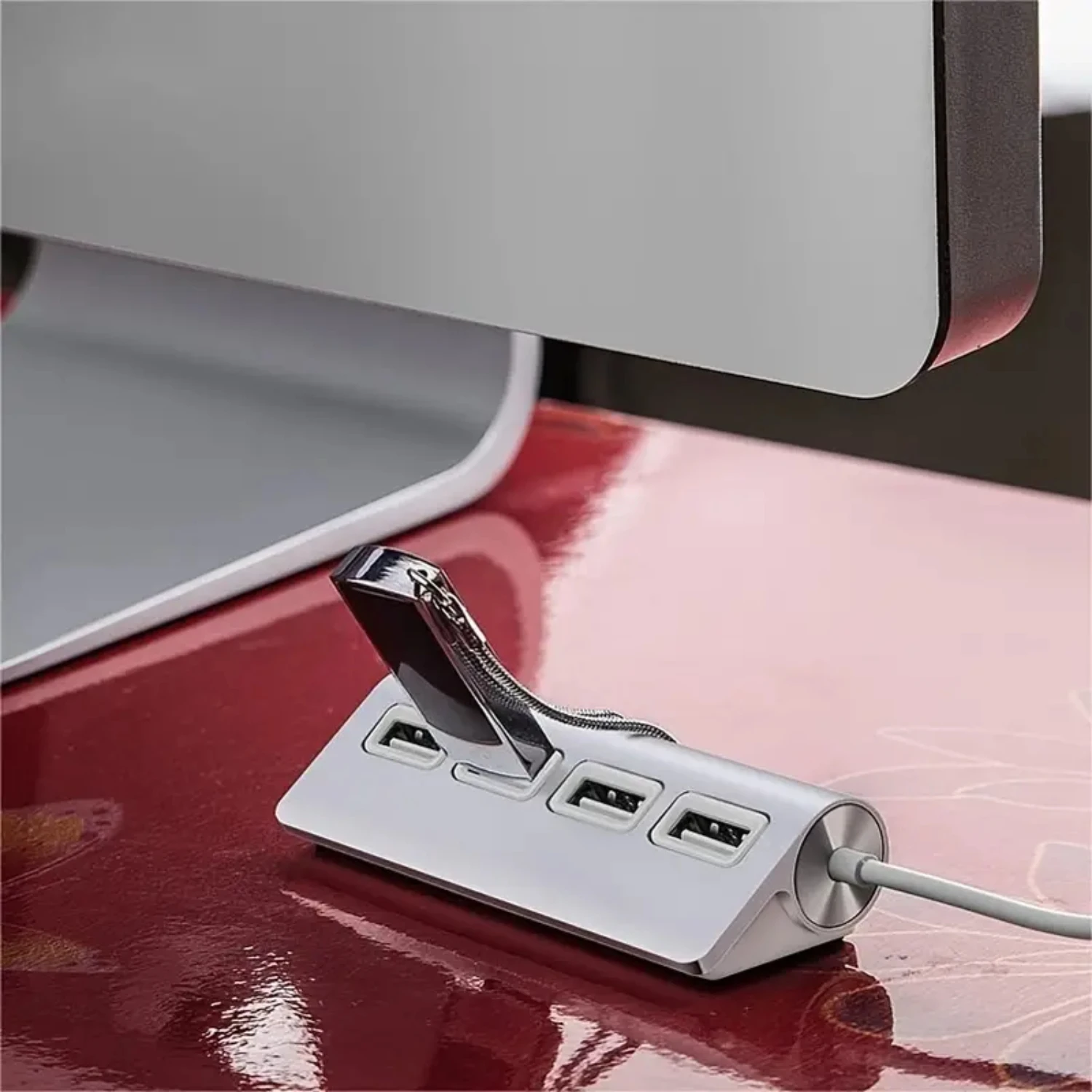 High Speed Aluminum Mini USB 3.0 2.0 Hub, Multi-USB Multiple Ports Splitter Adapter - 4-Port Expander for PC - Compact, Durable,