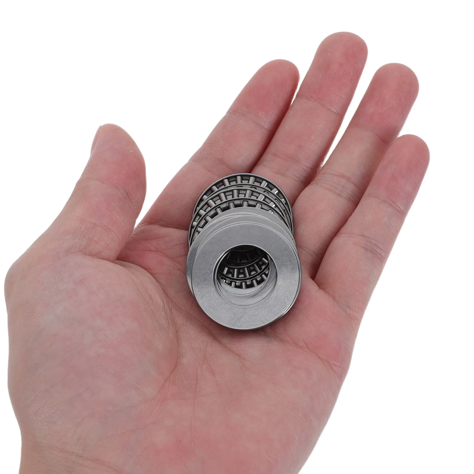 

4Pcs Thrust Needle Roller Bearings with Washer High Strength Steel Flat Axial Bearing for Heavy Duty Industrial Machinery