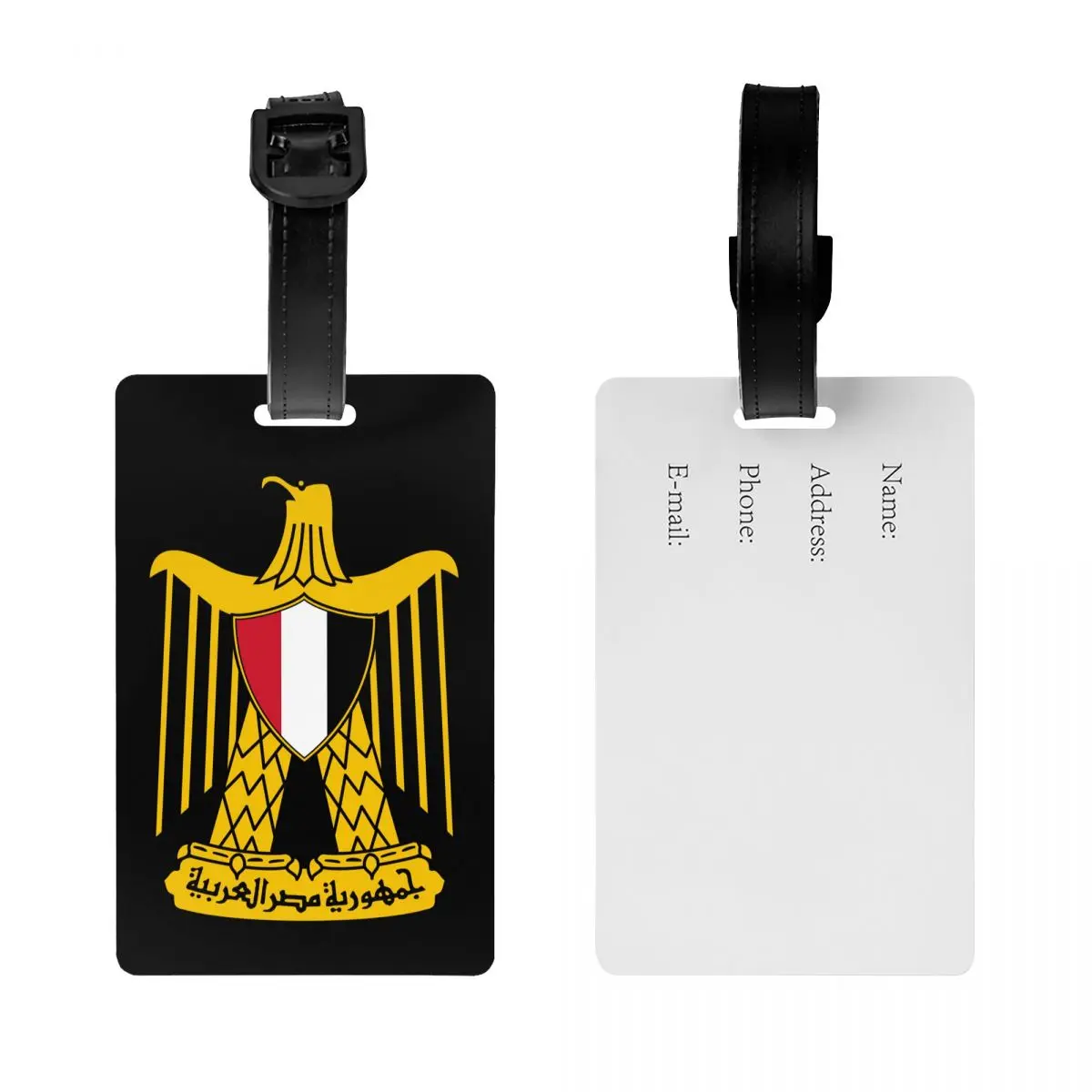 Custom Coat Of Arms Of Egypt Luggage Tags for Suitcases Fashion Egyptian Flag Baggage Tags Privacy Cover ID Label