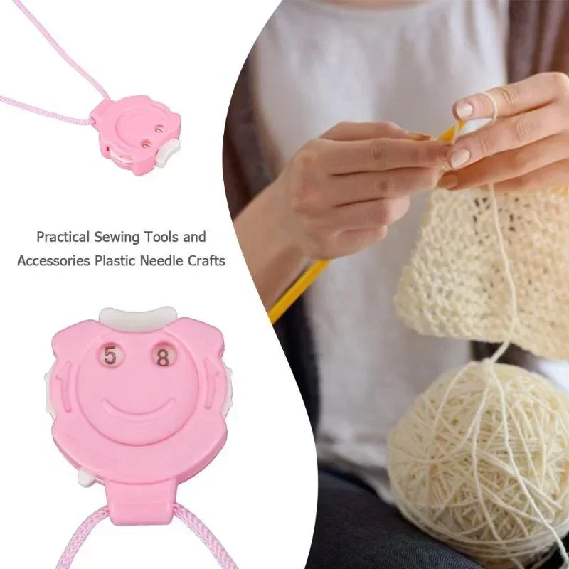 Plastic Needle Crafts Crochet Knitting Sewing Row Counter with Hanging Rope Tools