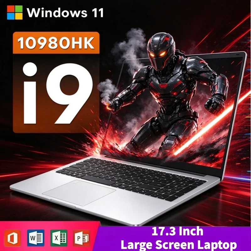 2026 HOT Intel I9-10980HK 17.3 Inch Laptop 32GB RAM 2TB SSD Windows 11 Fingerprint Unlock Notebook Portable For Gaming Office