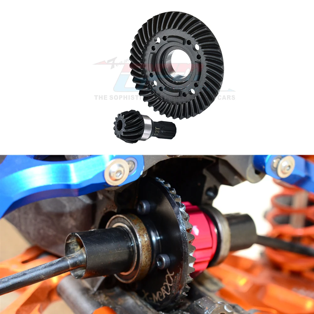 

GPM for Trax 1/6 XRT 1/5 X-MAXX 6S 8S 4WD Monster Truck Metal Steel Rear Differential Ring Gear + Pinion Gear Set 7881+7791