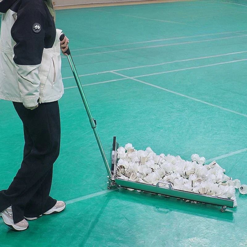Foldable Badminton Sweeper Adjustable Badminton Ball Picker Stainless Steel Balls Collector Lightweight Shuttlecock Equipment