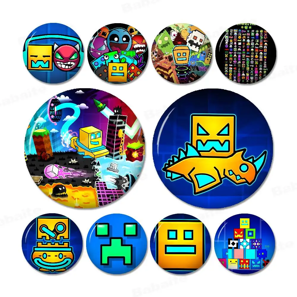 Game G-Geometry D-Dash-s Tinplate Soft Button Pin Brooch Metal Badge Custom Jewelry Accessories Hat Bag Lapel