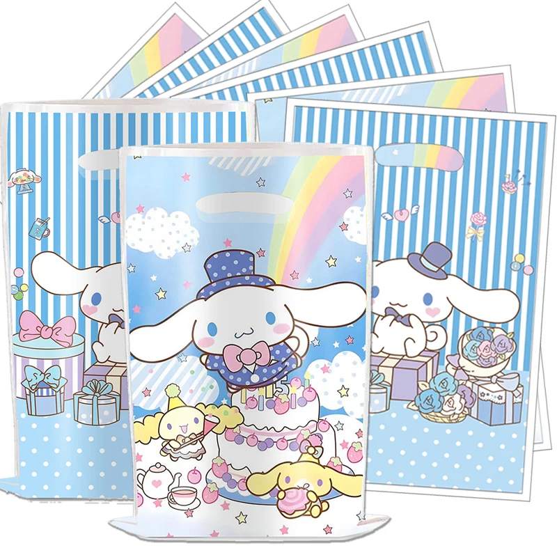 Cinnamoroll Bag Party Favors Cute Dog Birthday Decoration Plastic Biscuit Candy Bags Rainbow Baby Shower Supplies Gifts Toys ﻿