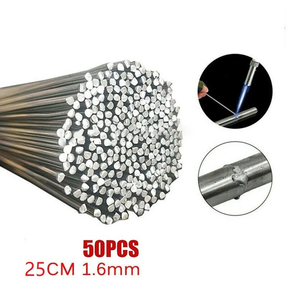 50pcs Aluminium Welding Rods Wire Brazing Easy Melt Solder Low-Temperature Solda Soudure Welding Tools Plastic Aluminium Copper