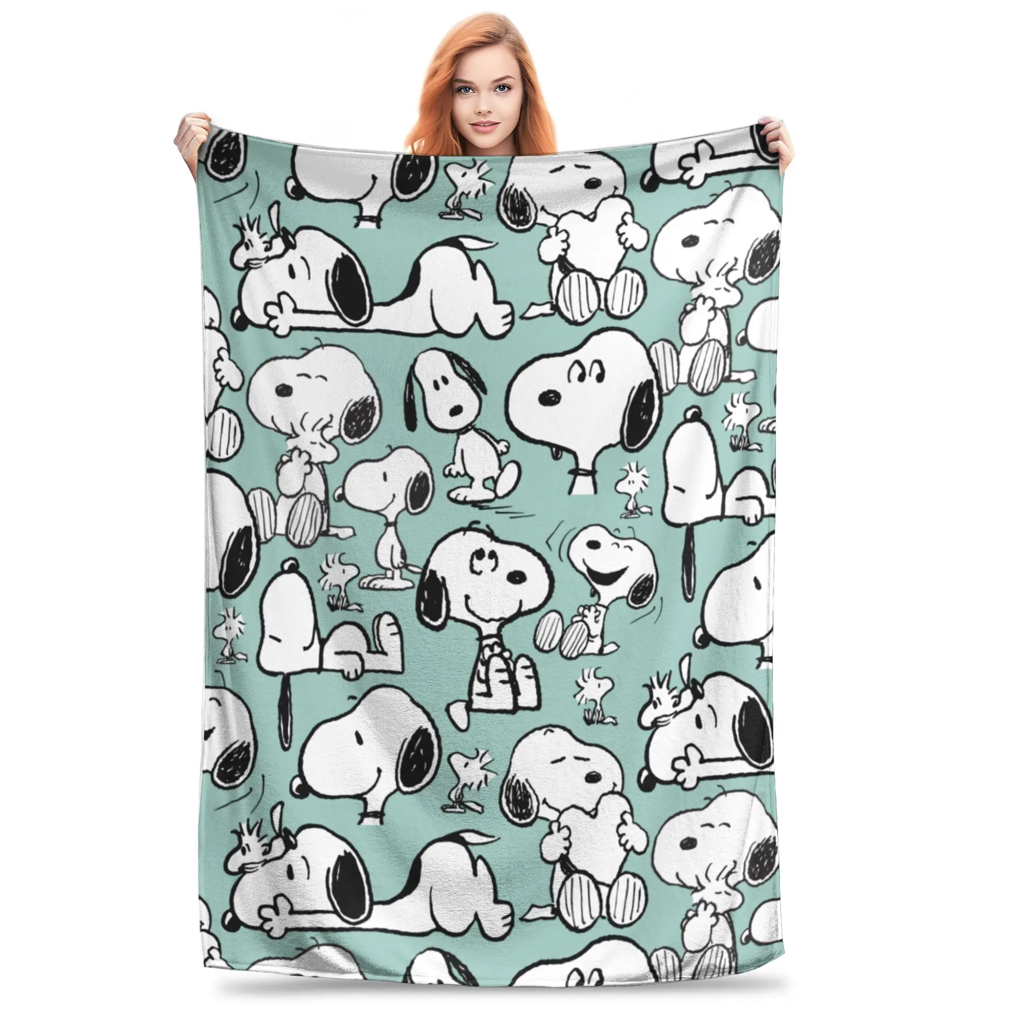

Snoopys Smile Giggle Laugh Pattern Fleece Throw Blankets Blankets for Home Office Lightweight Thin Bedroom Quilt,