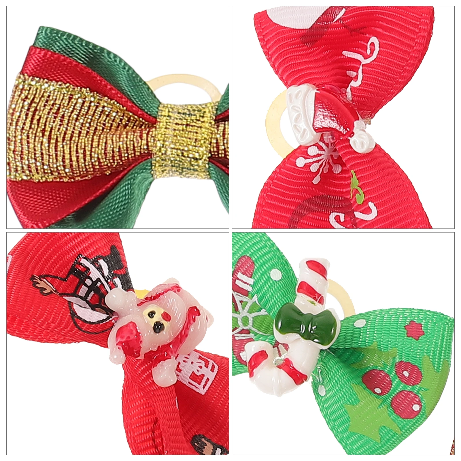 

10 Pcs Pet Headgear Christmas Bow Hair Bows Small Dog Puppy Accessories Polyester