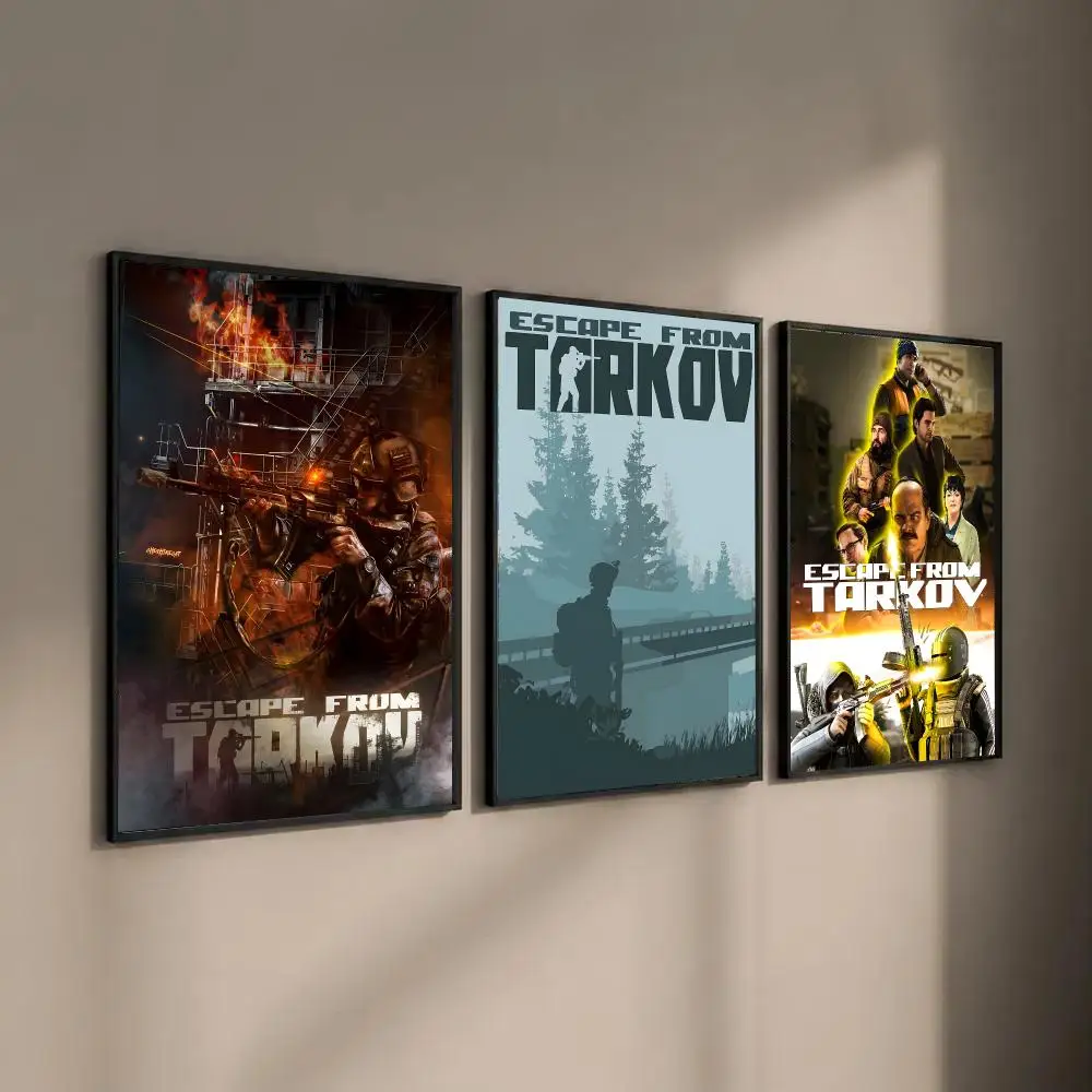 Escape From Tarkov Poster Self-adhesive Art Waterproof Paper Sticker Coffee House Bar Room Wall Decor