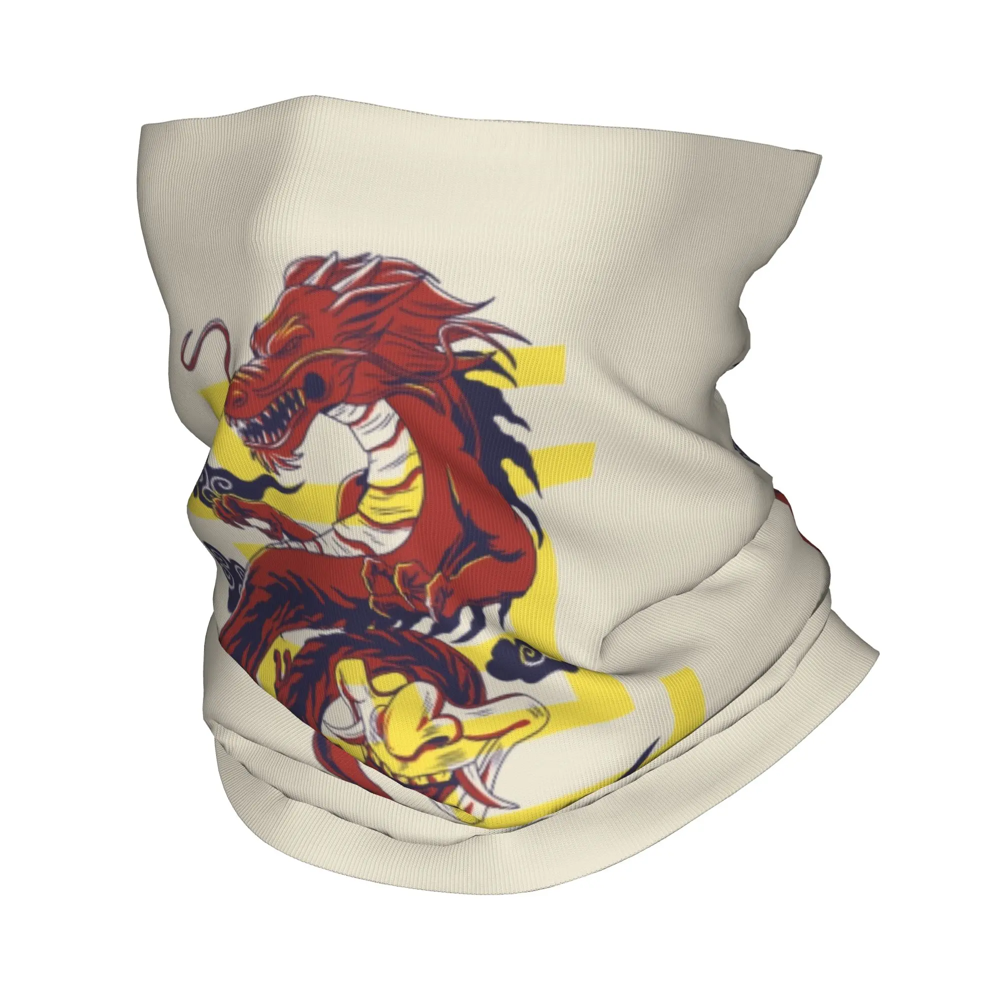 Custom Red Dragon Bandana Neck Warmer Women Men Winter Ski Hiking Scarf Gaiter Asian Oriental Style Art Face Cover