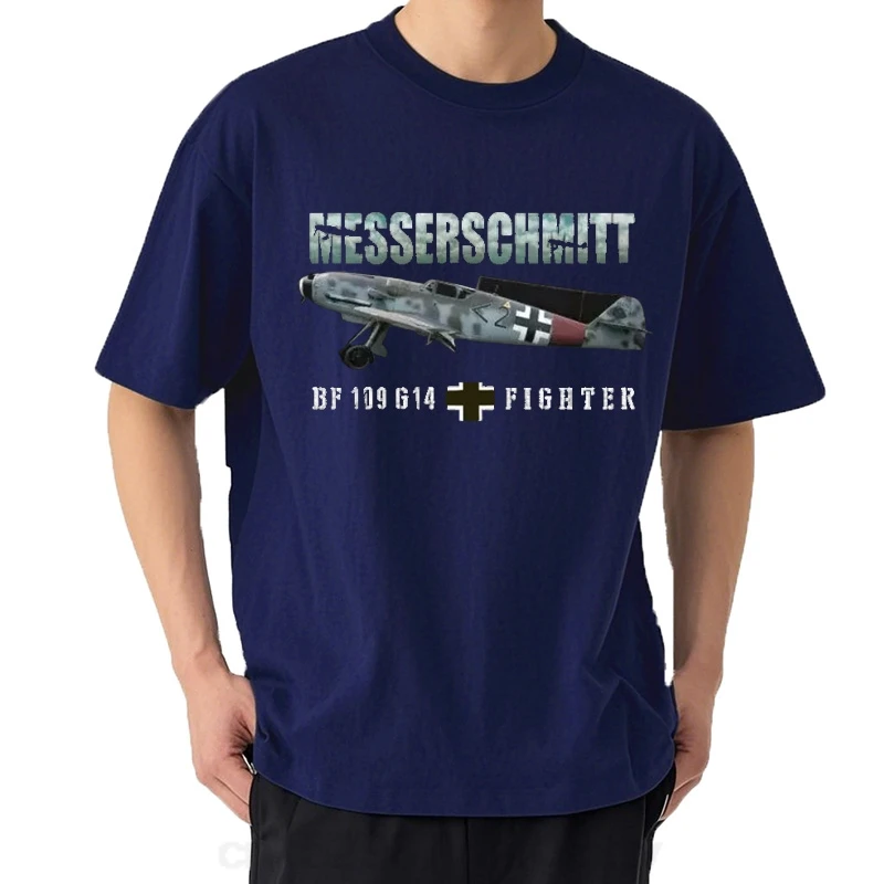 الحرب العالمية الثانية الألمانية Messerschmitt Bf 109 G14 مقاتلة تي شيرت 100% القطن س الرقبة الصيف قصيرة الأكمام عادية قميص رجالي حجم S-3XL #5
