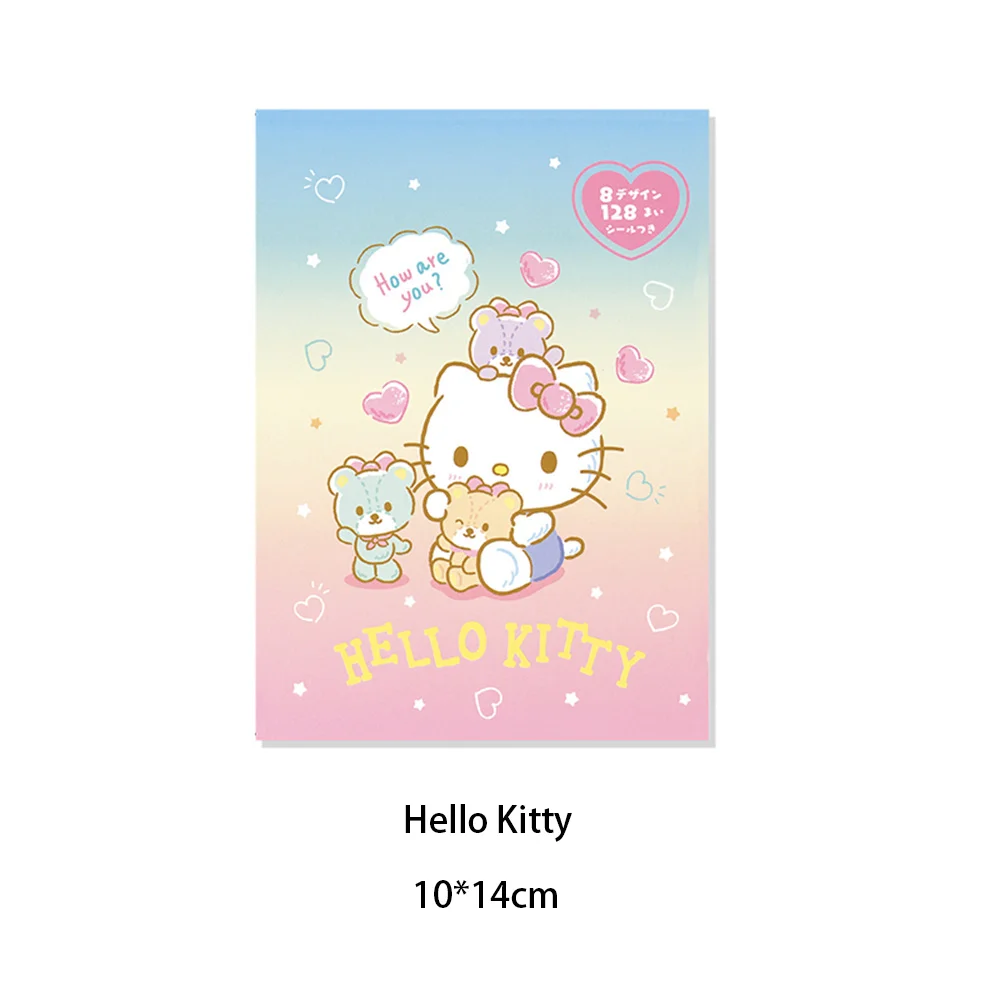 Sanrio Sticker Book Cute Melody Cinnamoroll Kitty Hand Book Note Paper Cartoon Memo With Stickers For Girls Toys Gifts