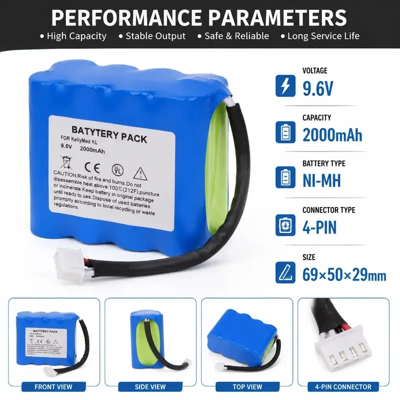 [New] Battery for Kellymed Keli Jianyuan KL Series Infusion Pump Models ZNB-XK KL-602 ZNB-XA Power Supply