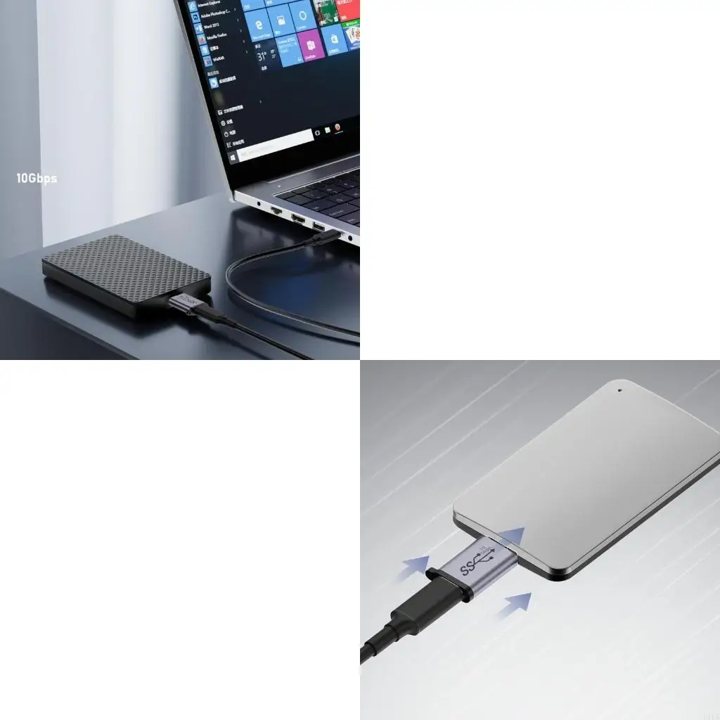 E1PF Type C USB Male Female to MicroB Connector Data Sync Adapter 10Gbps