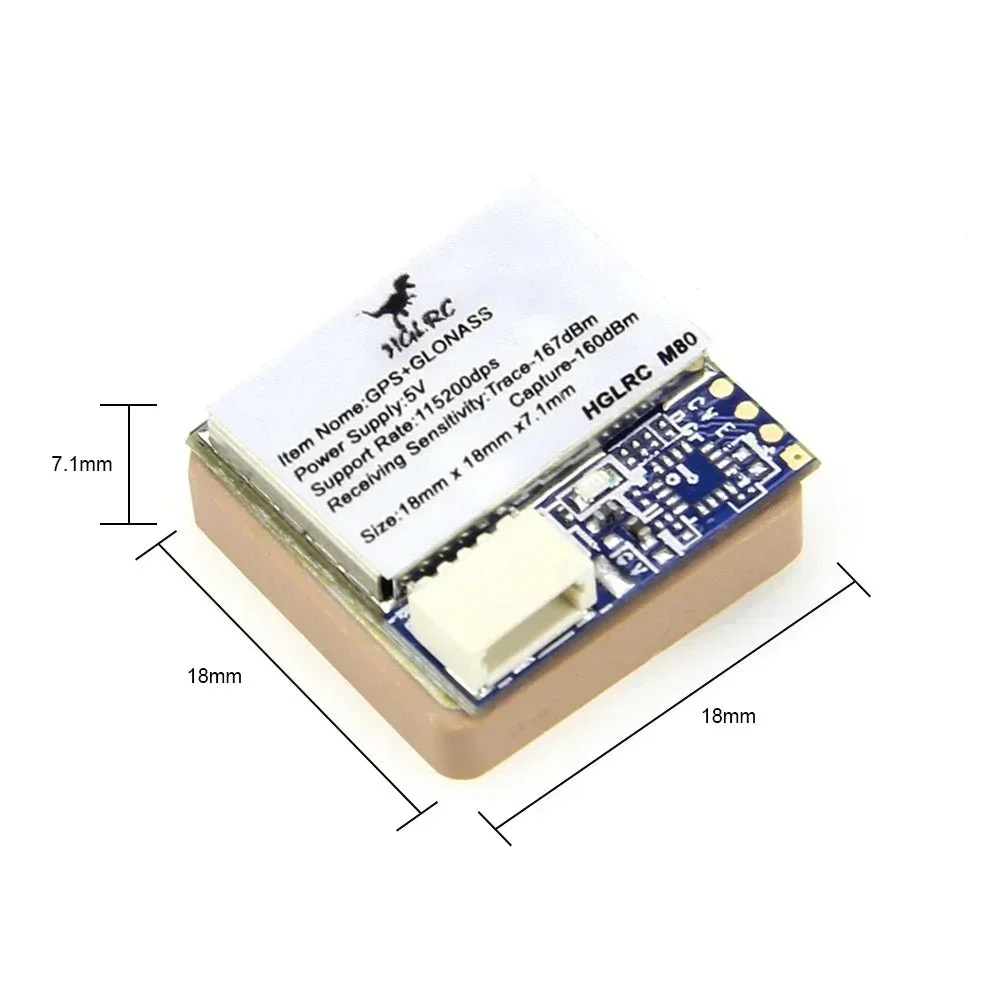 وحدة HGLRC M80 Mini GPS لسباق FPV - 3-5S، UART/I2C، خفيفة الوزن، تناسب Betaflight/iFlight GOKU FC