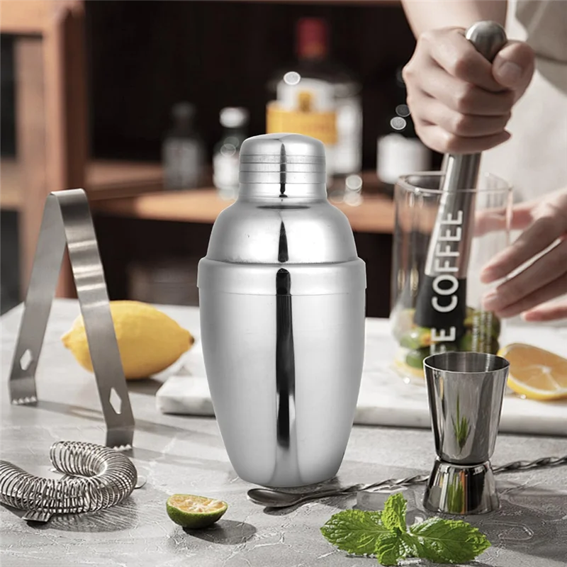 

ZZ-6PCS Mini Cocktail Shaker, Drink Shakers Cocktail,Stainless Mini Martini Shaker, Cocktail Shaker With Strainer, 250Ml