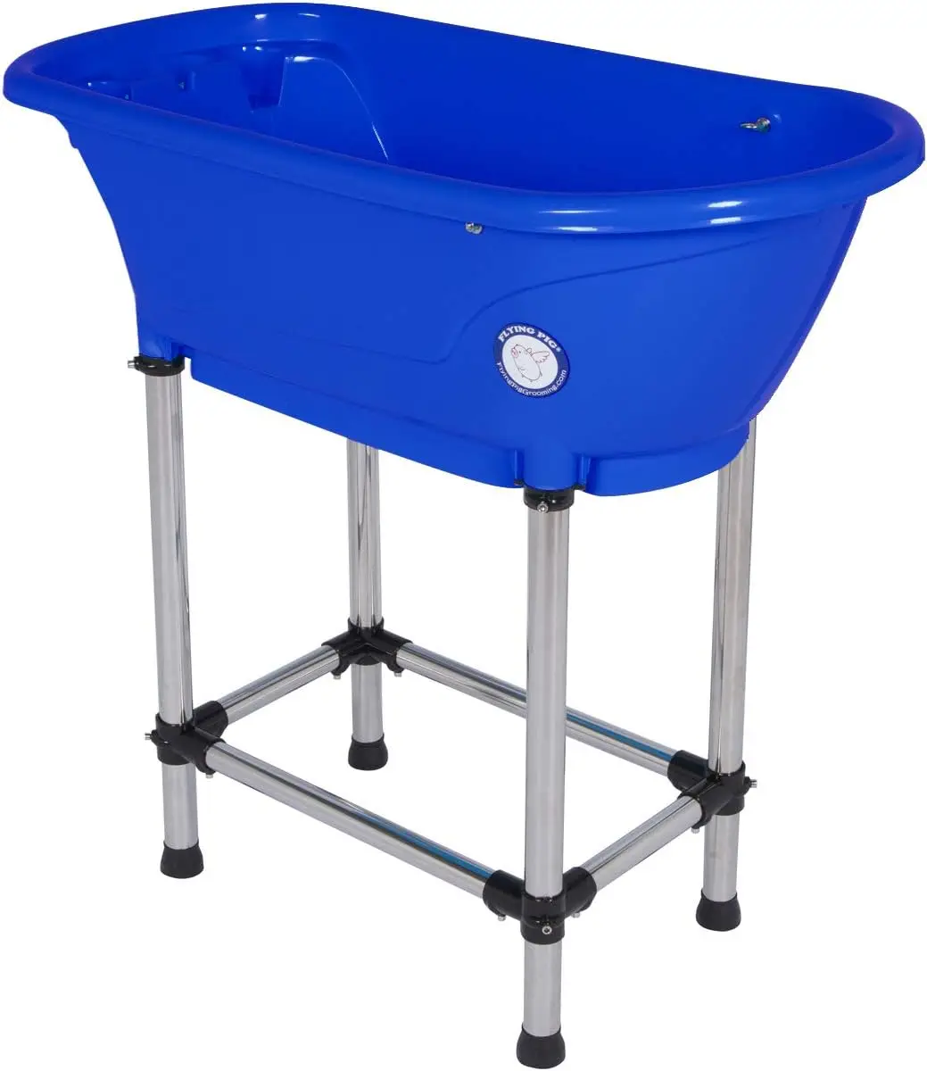 Flying Pig Pet Dog Cat Washing Shower Grooming Portable Bath Tub (Royal Blue)