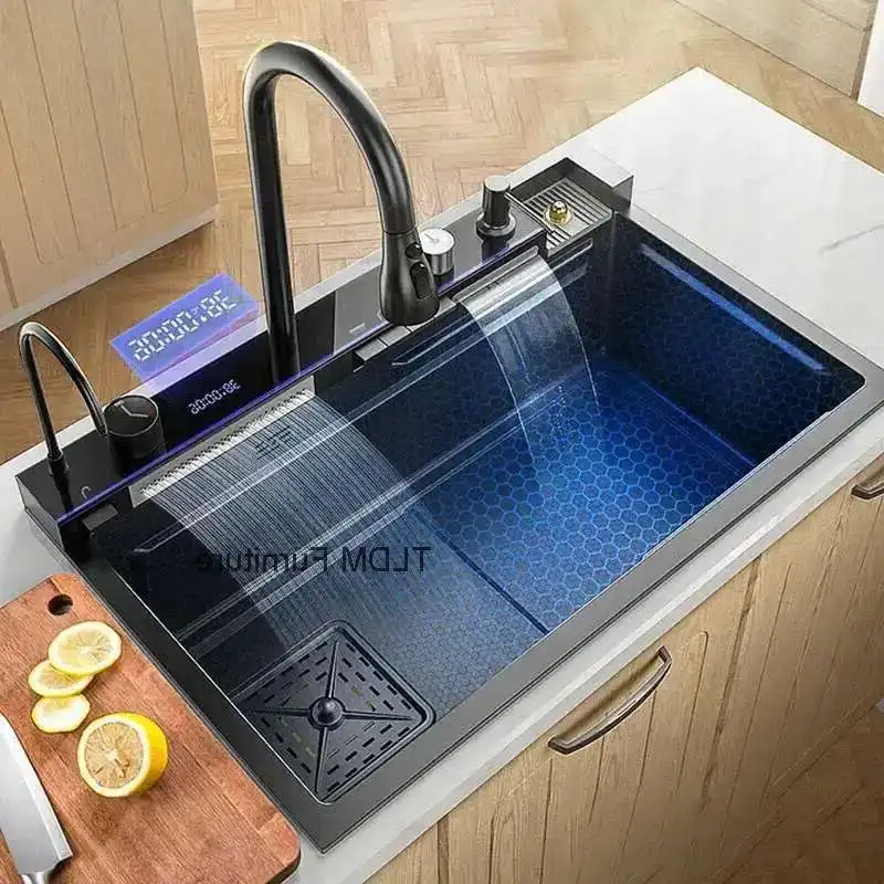 

Умные креативные кухонные мойки для квартир, современные металлические многофункциональные мойки, роскошные бытовые кухонные мойки для аренды домов