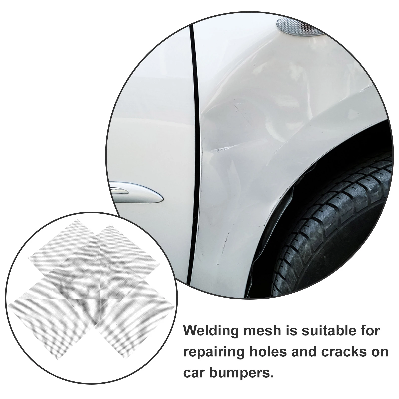 2Pcs Car Bumper Repair Mesh Stainless Steel Reinforcing Screen for Welding Cracks and Holes DIY Repair Kit Window Vent Mesh