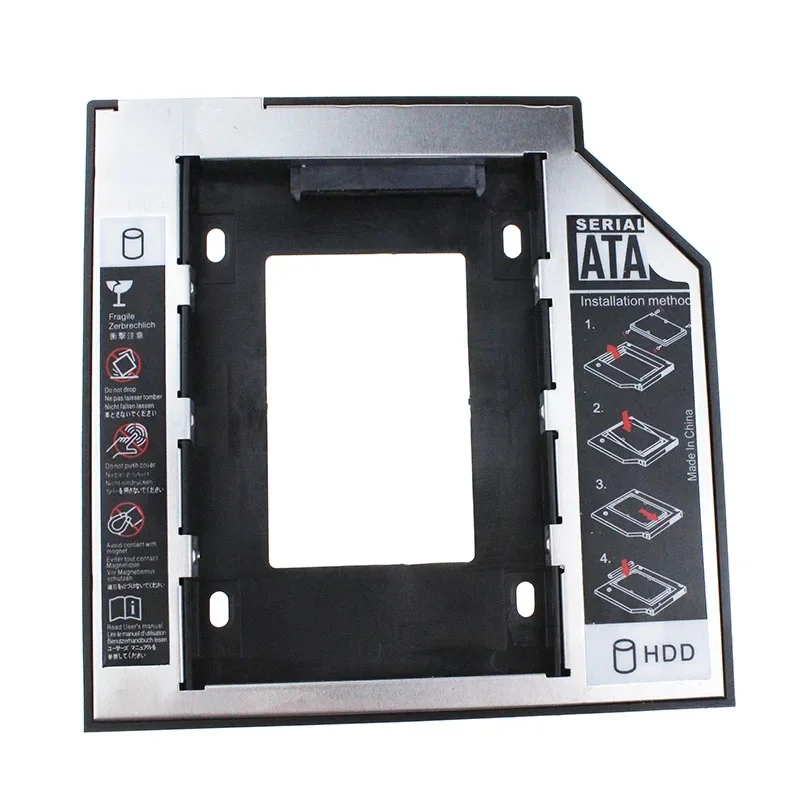 Hot Sell SATA 3.0 2nd HDD Caddy 9.5mm For 2.5" SSD Case Enclosure With LED For Laptop DVD CD ROM Material Plastic Steel Adapter