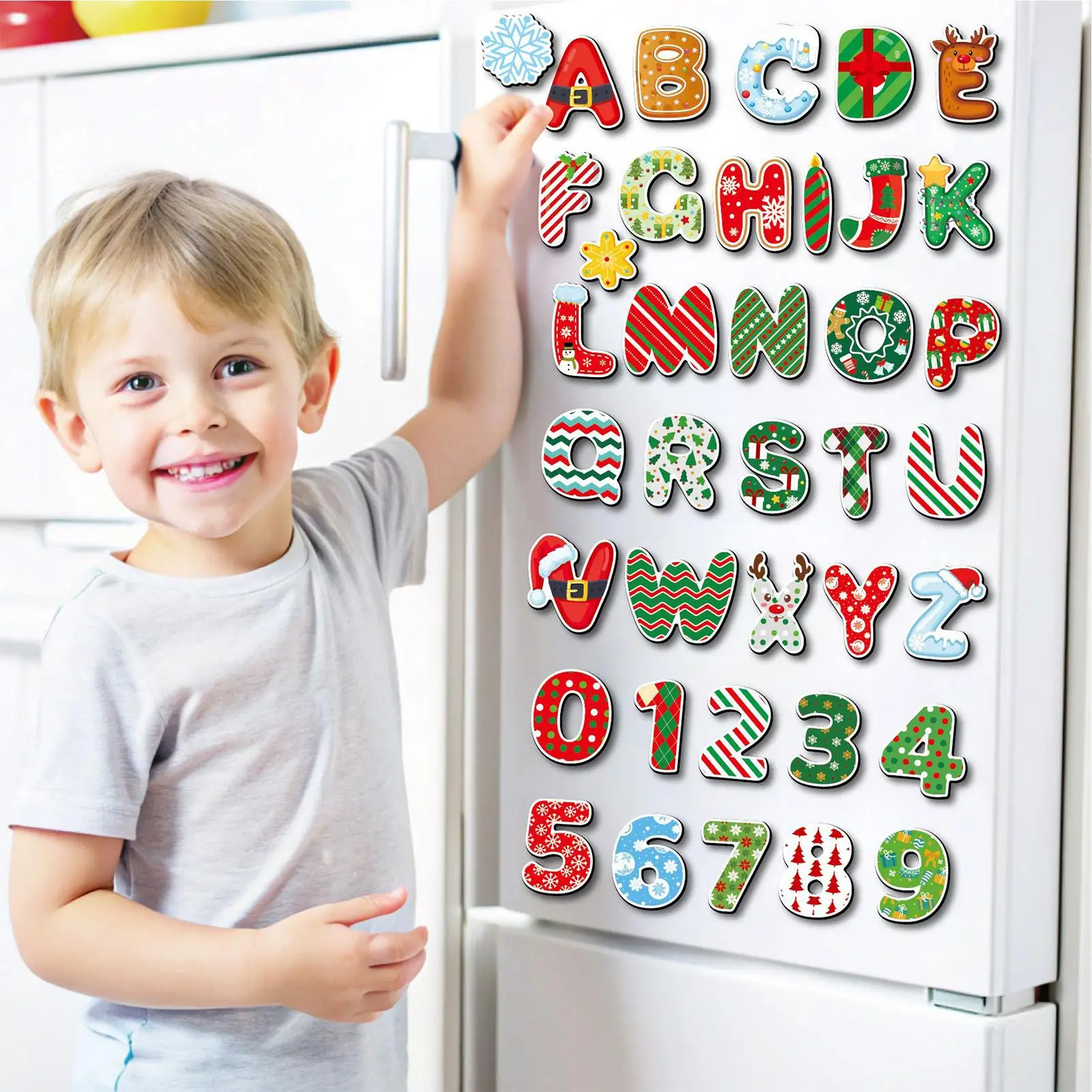 Magnetic Letters Numbers Alphabet ABC123 Fridge Magnets Plastic Educational Preschool Learning Toy Set Uppercase