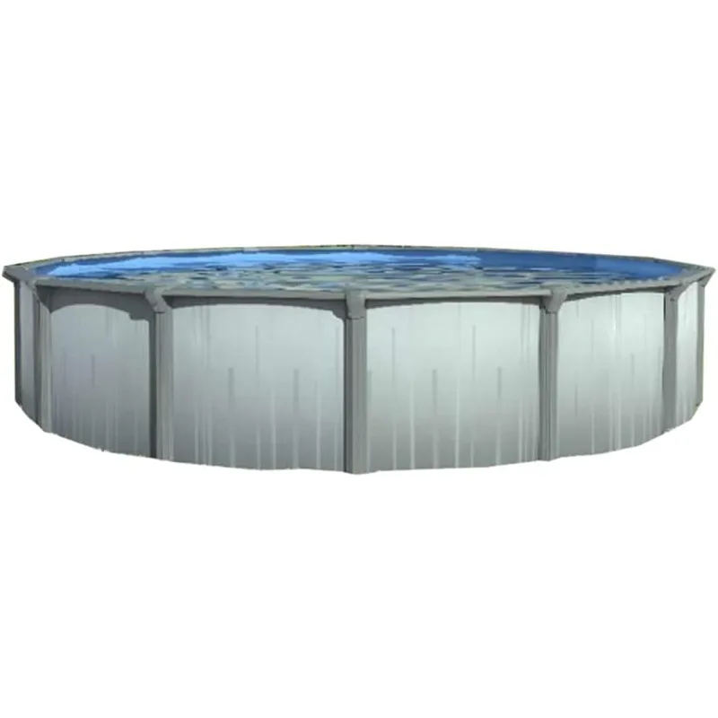 

Lake Effect Pools 'Aqua Brook' 15' Foot Round Above-Ground Swimming Pool | 52" Inch Height | Bundle with 20 Gauge Overlap Liner
