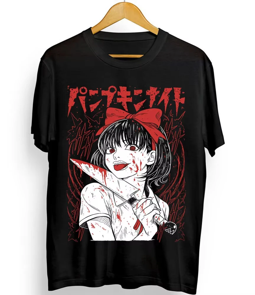 Naoko Kirino Halloween Pumpkin T Shirt Men Women Cotton Graphic Printed Short Sleeve Round Neck Horror Streetwear Tee Hot Sale