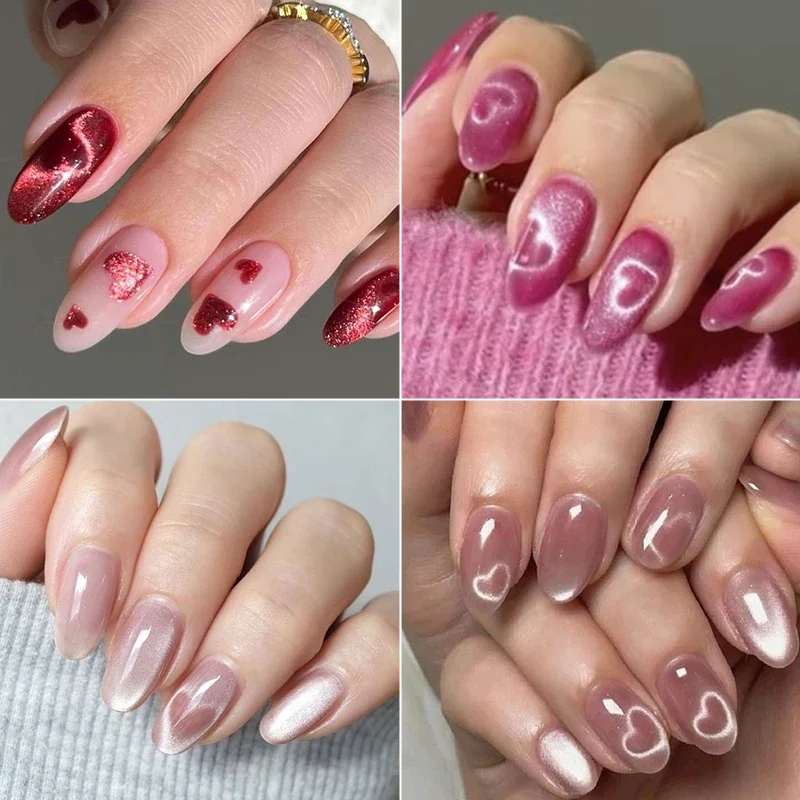 Herzförmiges Katzenaugen-Magnetstab-Set – professionelle Nagelkunstwerkzeuge und Zubehör für selbstgemachte Nagelwerkzeuge mit magnetischen Nageleffekten