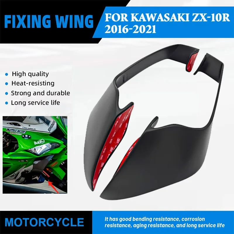 

For Kawasaki ZX10R ZX-10R 2016-2021 Motorcycle Aerodynamic Wing Fixed Wing Spoiler Fairing Side Wing Windshield Wing Aileron