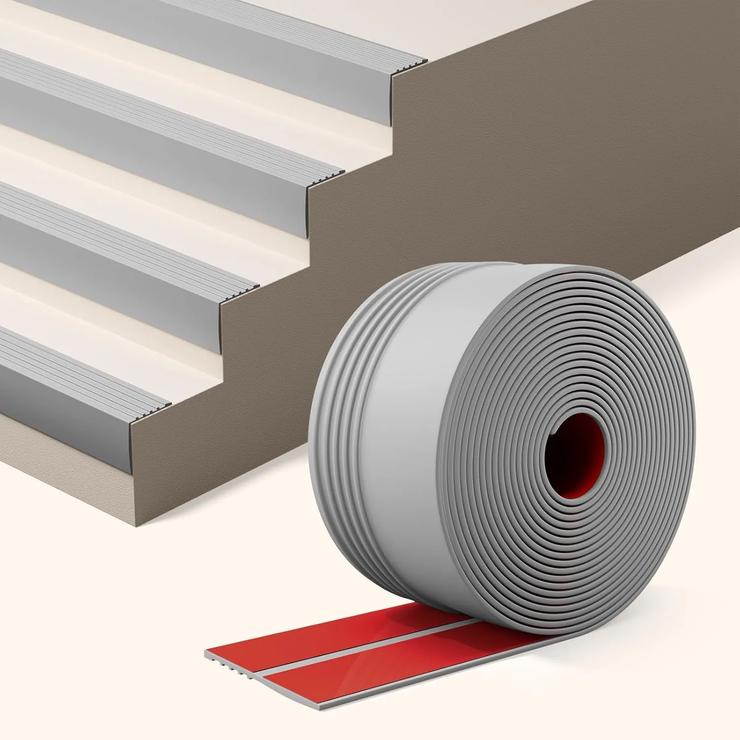 Anti-Slip Stair Treads PVC Step Mats, Indoor Outdoor Safety Grip Tape Edge Protection for Kids Elderly Pets Stair Stickers