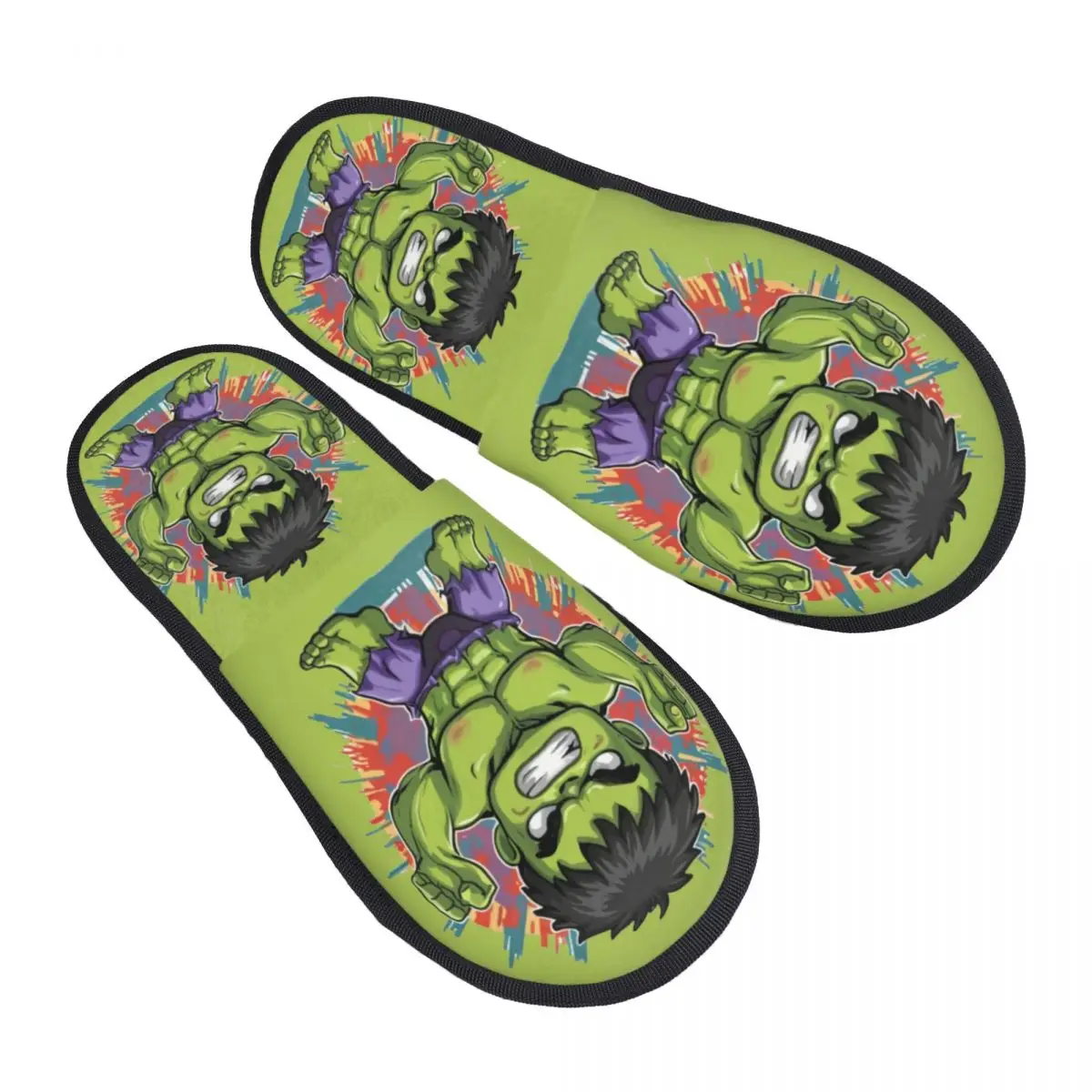 Custom Hulk Cartoon Guest Slippers for Bathroom Women House Slipper