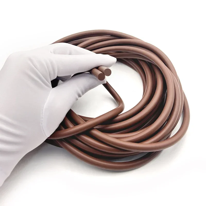 

Dia 2~8mm 2/5/10 Meter FKM VITON Rubber Strip High temperature and corrosion resistance Fluororubber Sealing Solid Round Strip