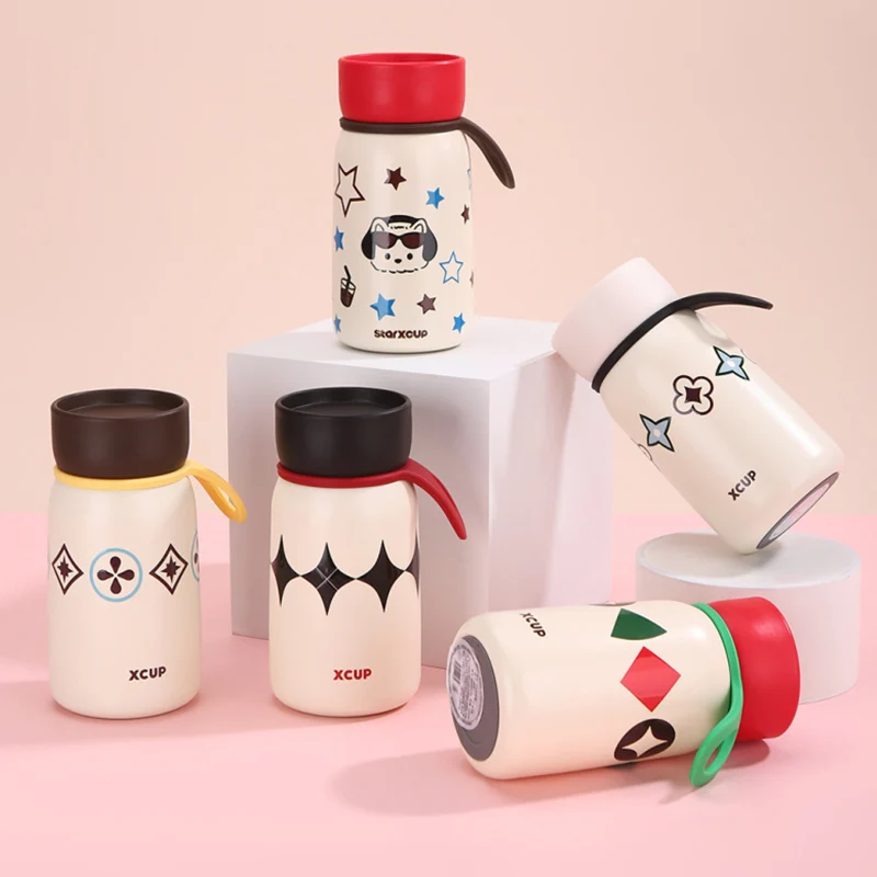 350ML Cute Thermos Cup 316 Stainless Steel Thermal Coffee Mug Portable Vacuum Flask Insulated Milk Water Thermos Bottle