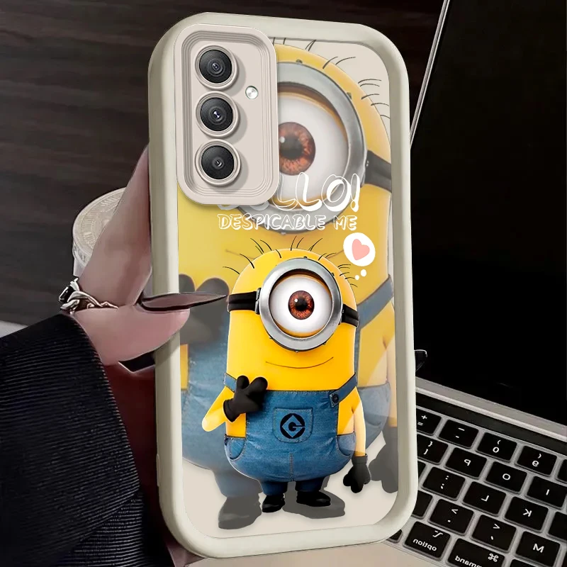 Cartoon Cute M-Minions Case for Samsung Galaxy A55 A35 A25 A15 A05 A05S 5G A24 A13 A23 A12 A22 A32 A52 A52S A71 A72 A51 4G Cover