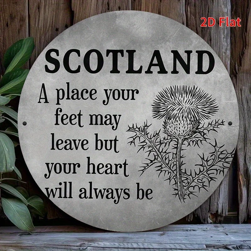 2D Flat, 2D Printed Scotland Metal Wall Art Sign - 