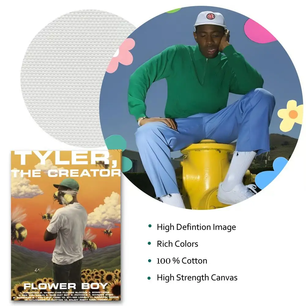 ملصق HD أنيمي موضوع ساخن المغني/OST/فيلم مقاوم للماء عصا ذاتية ديكور المنزل زهرة الصبي تايلر الخالق