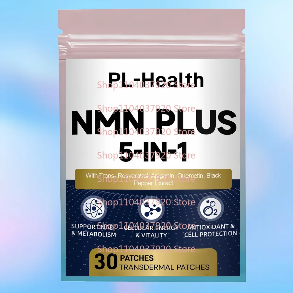 30 Parches Transdérmicos de NMN con Resveratrol, Apigenina y Quercetina, Apoya la Energía Celular, el Envejecimiento Saludable y la Longevidad