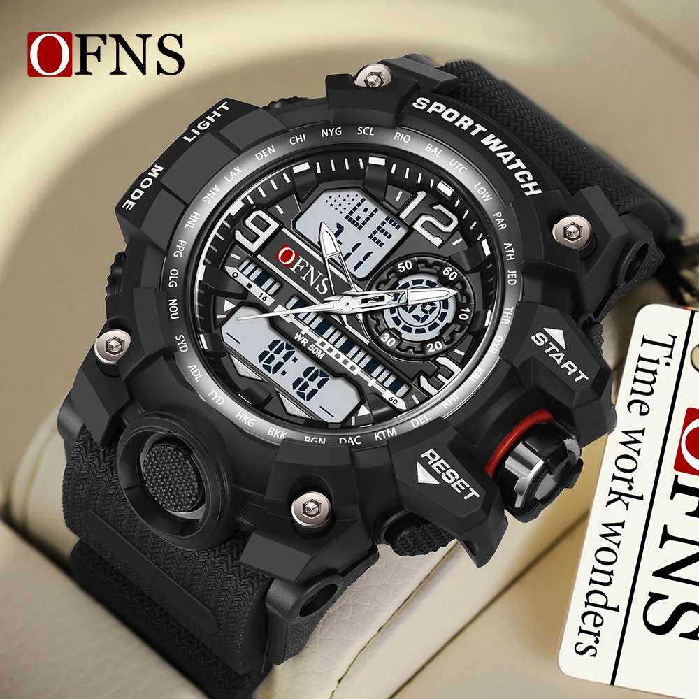 

OFNS New 3133 Trendy and Fashionable Men's Student and Youth Electronic Watch Multi functional Waterproof Men's Watches 2024