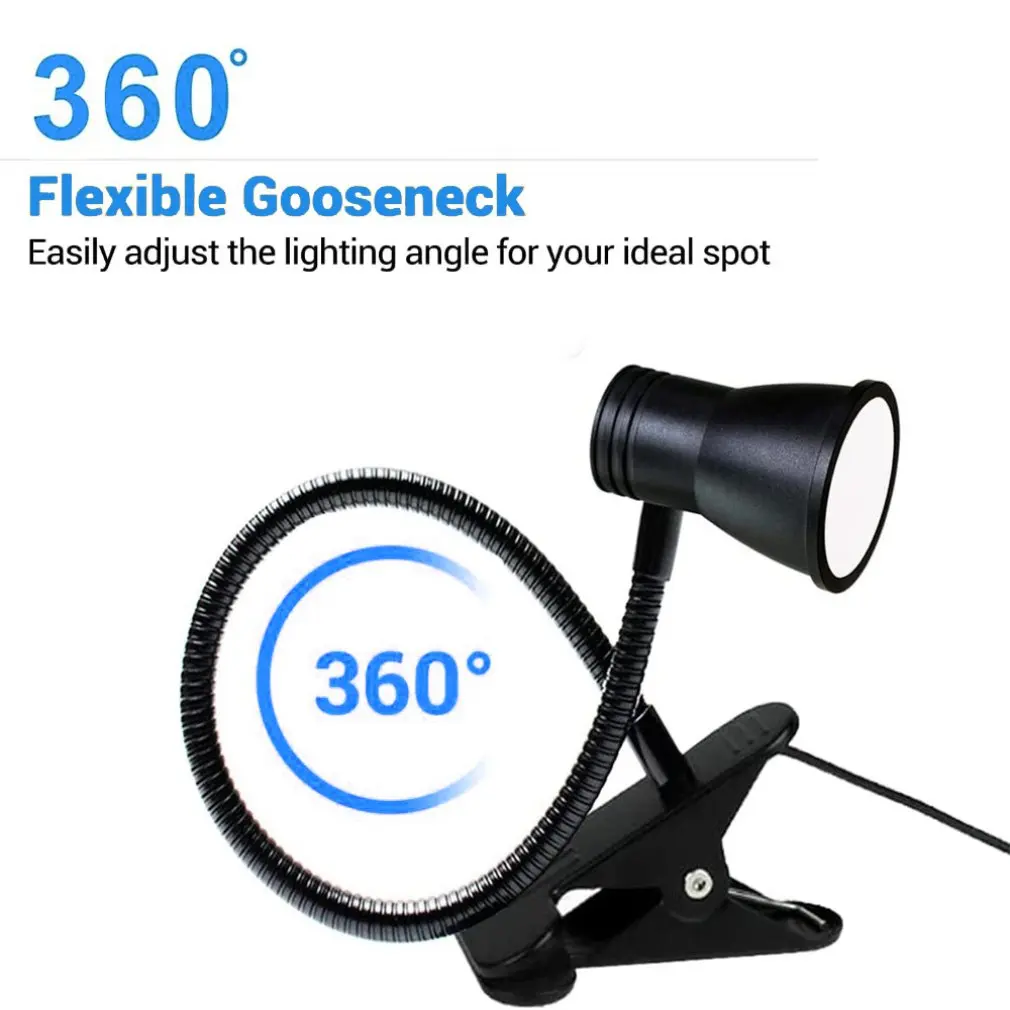 Table Lamp USB Rechargeable Desk Lamp With Clip Bed Reading Book Night Light LED Touch 3 Modes Dimming Eye Protection Light