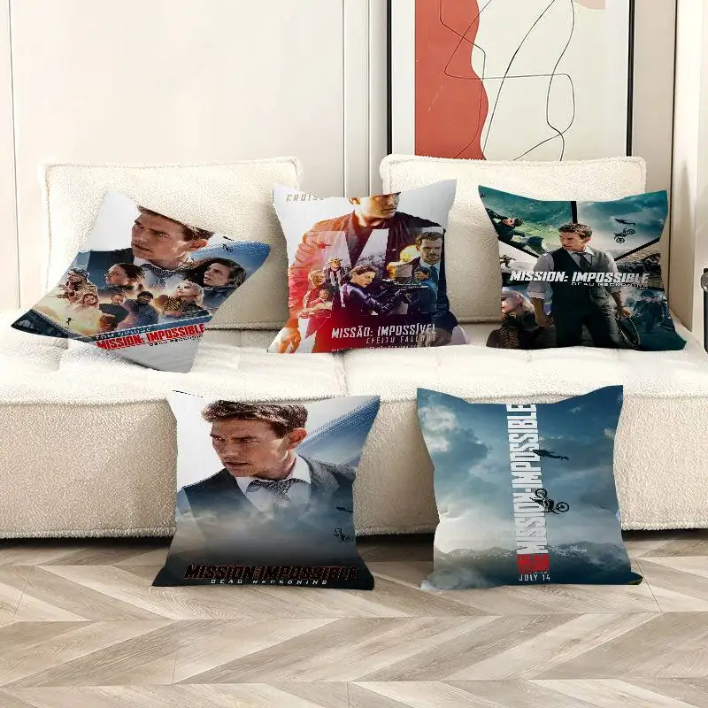 2023 Pop Movie Mission Impossible Cushion Cover Car Throw Pillow Case For Sofa Car Christmas Gift 40x40cm 45x45cm