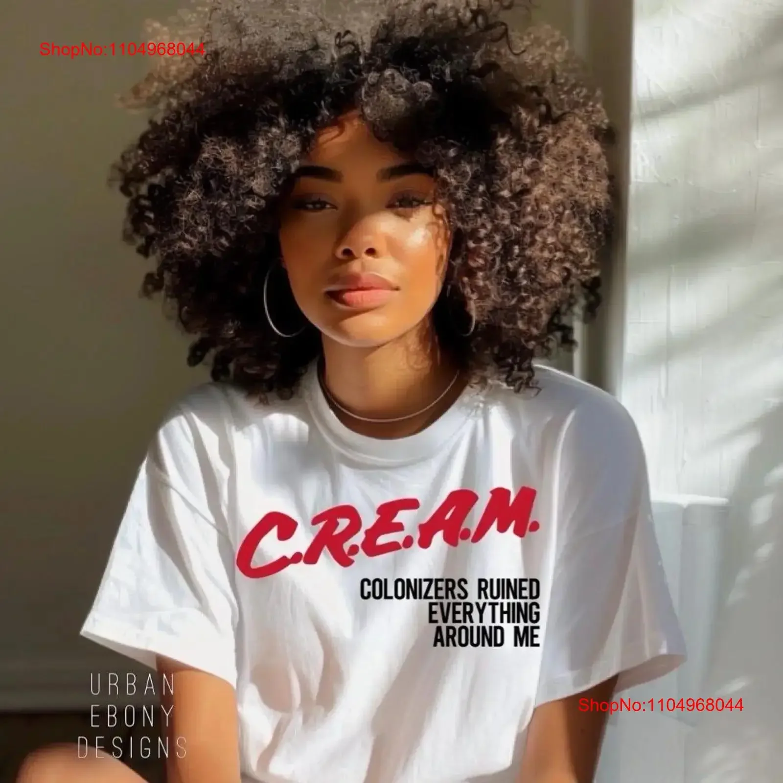 C R E A M Colonizers Ruined Everything Around Me T-Shirt Schwarz besucht Geschichte Monat städtische Ebenholz-Designs Vintage Washed