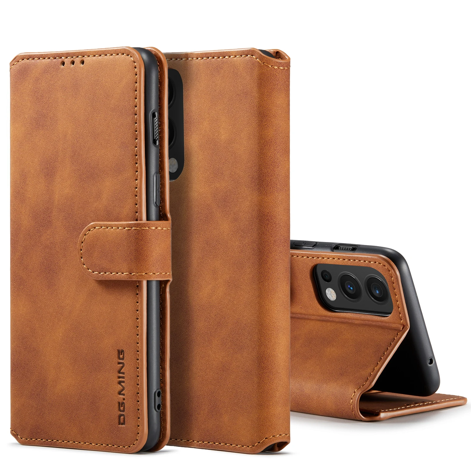 DG.Ming Luxury Retro Leather Wallet Case Magnetic Sleeve Cover Case For OnePlus Nord 2/OnePlus 9R/OnePlus 8 9 Pro 9/OnePlus 8T