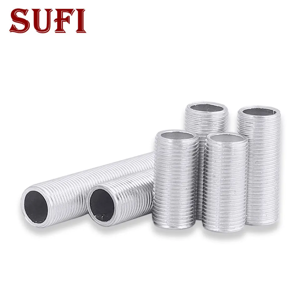 2pcs M6 M8 M10 M12 M14 M6 Full Teeth Hollow Tube 1.0mm Fine Teeth Rod Connection Tube Lamp Cap Connection Thread Teeth Tube