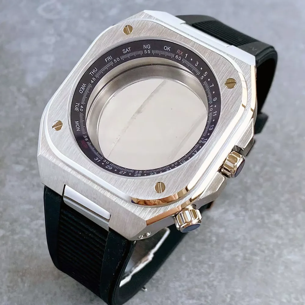 Tandorio New 42mm Luxury Business Watch Case 100m Water Resistance Square Sapphire Crystal Glass For NH34 NH35 NH36 Movement