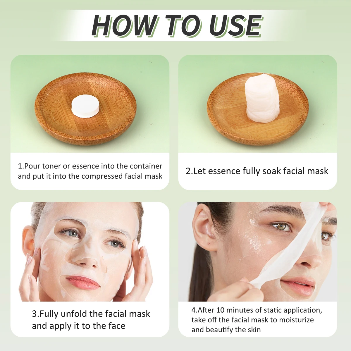 50-Piece Disposable Nonwoven Compressed Wet Mask-Individually Packaged Single-Use Patch, Suitable for All Skin Types. image 4