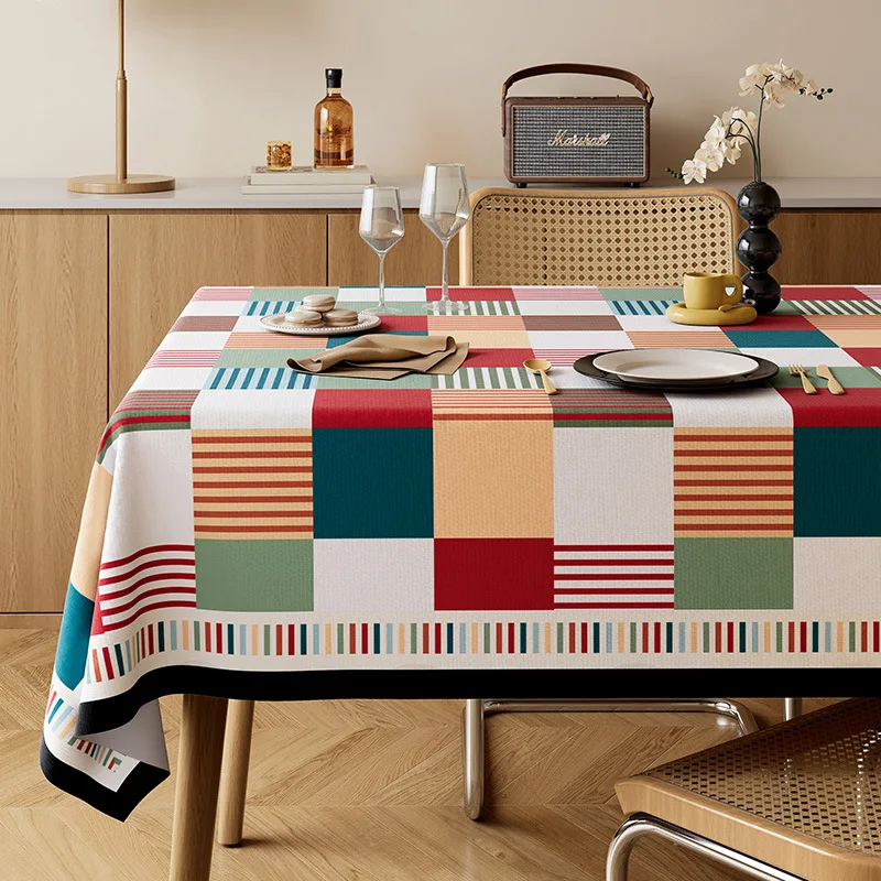 

Dining Table Cloth, High Artistic Waterproof Oil-proof Fabric, Rectangular Flannel, Coffee Table Pad, Dust-proof Tablecloth