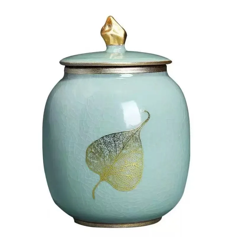 Tea Containers Ceramic Sealed Can Large Coarse Pottery Storage Tank Pu\'er Tea Tea Canister Tea Caddy TeaJar Japanese Jar Storage