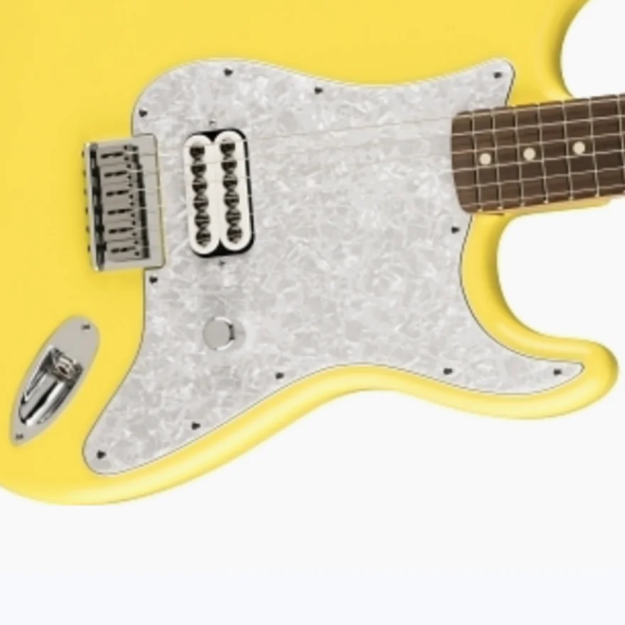 New!!!!!! Light Yellow Color Tome Delong ST Electric Guitar, Solid Mahogany Body ,Rosewood Fretboard, White pearl Pickguard