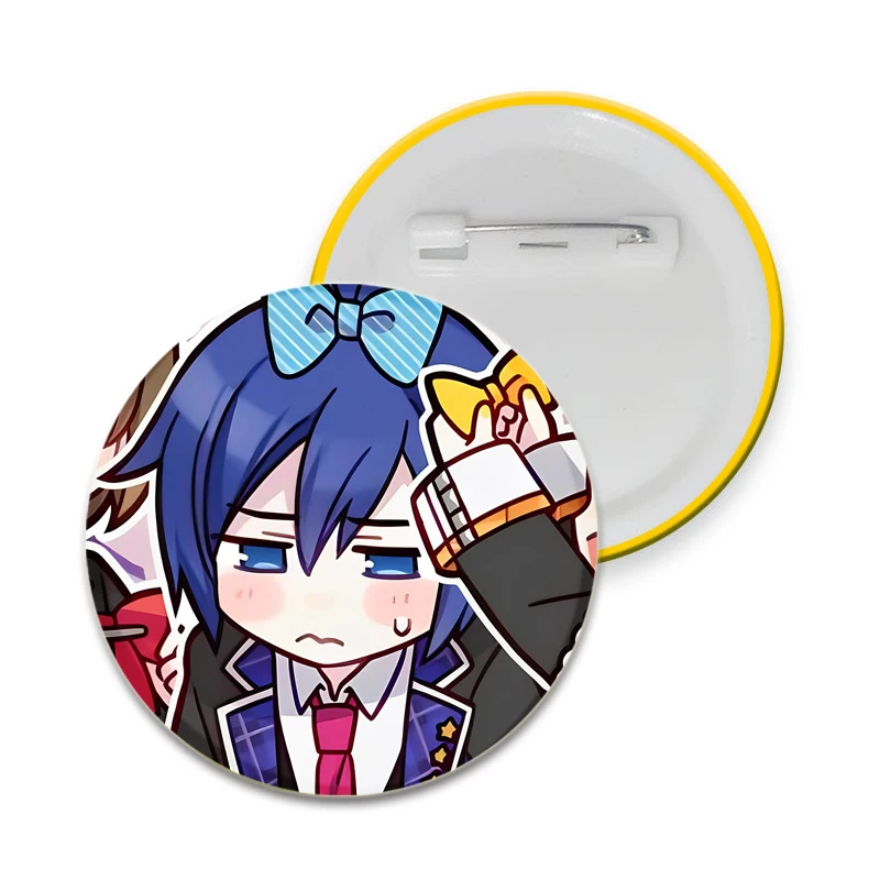 58mm Anime Figure Lapel Pins Project SEKAI Wonderlands×Showtime Kamishiro Rui Badge Brooch on Backpack Decoration Fans Gifts